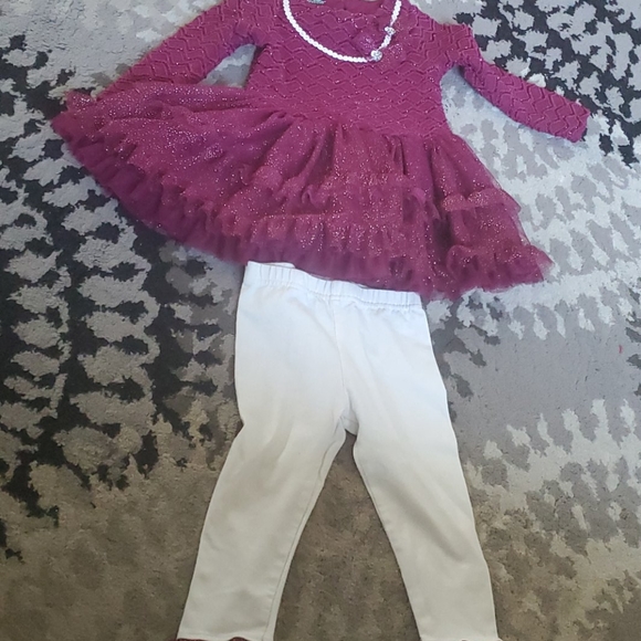 18 months old girl long sleeve dress top and pants - Picture 3 of 9